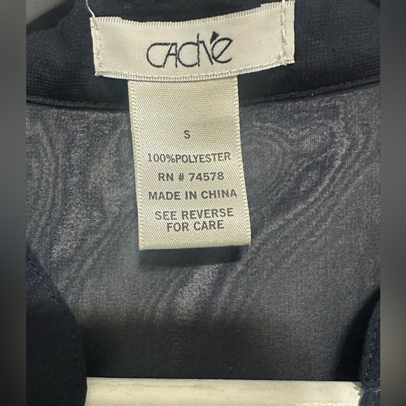 Cache Navy Ruffle Blouse - Picture 3 of 4